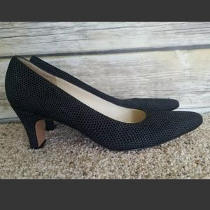 Salvatore Ferragamo Black Polka Dot Heels 7.5 2A